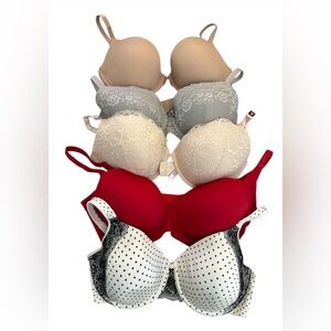 Lot Of 5 Bras ~ Size 40D ~ Victoria Secret, Tommy Hilfiger, Bali and Gilligan